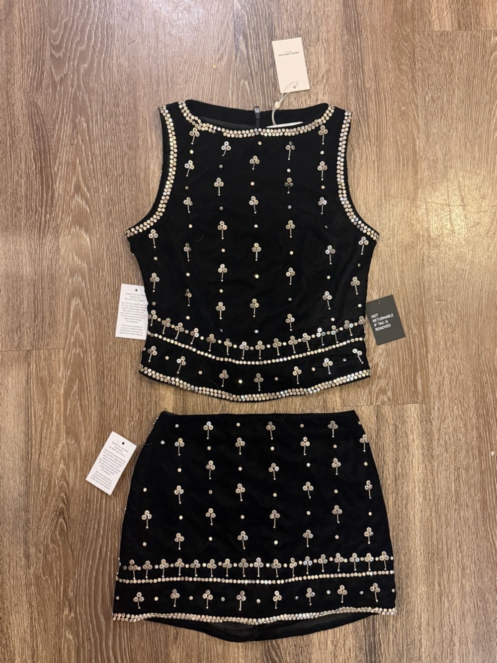 Amanda Uprichard Ines Velvet Top and Miles Velvet Skirt